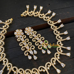 Gold Tone American Diamond Choker Short Neckpiece -G6587