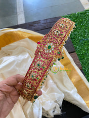 Exquisite Kundan and Kemp Hip Belt -Green Bead-G5442