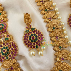 AD Stone Short Neckpiece with Mogappu -G7833