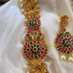 AD Stone Short Neckpiece with Mogappu -G7833
