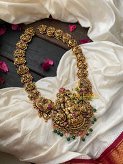 Antique 1 gm Gold Lakshmi Temple Haram-G4376