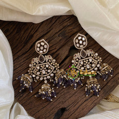 Purple Victorian Diamond Danglers -VV1177