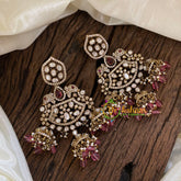 Red Victorian Diamond Danglers -VV1176