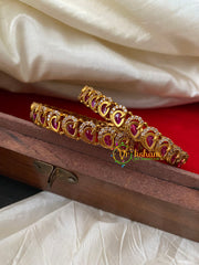 Designer Ruby AD Stone Bangle-Pear-G4112