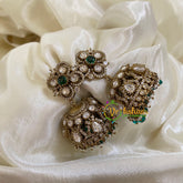 Green Victorian Diamond Jhumkas-VV1172