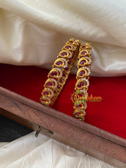 Designer Ruby AD Stone Bangle-Pear-G4112