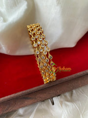 Gold Look Alike AD Stone Bangle-Circle-G4110