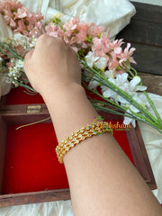 Gold Look Alike AD Stone Bangle-Circle-G4110