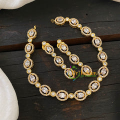 Gold Tone American Diamond Choker Short Neckpiece -G6576u