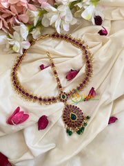 Traditional Kemp Maanga Tikka-Double Side Tikka-Green Beads-G5423