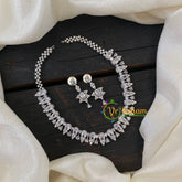 White Tone American Diamond Choker Short Neckpiece -G6573