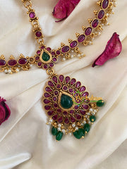 Traditional Kemp Maanga Tikka-Double Side Tikka-Green Beads-G5423