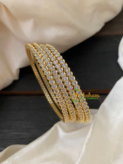 Gold Look Alike AD Stone Bangle-Circle-G4103