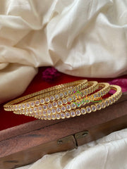 Gold Look Alike AD Stone Bangle-Circle-G4103