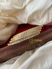 Gold Look Alike AD Stone Bangle-Circle-G4103