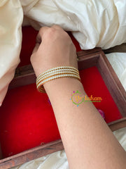 Gold Look Alike AD Stone Bangle-Circle-G4103