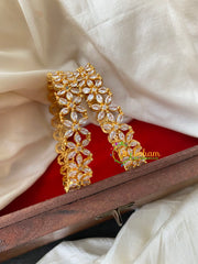 Premium White AD Stone Bangle-Flower-G4098