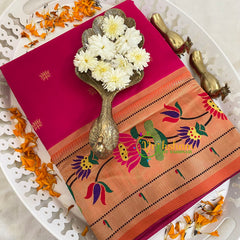 Pink Paithani Soft Silk Saree -VS3003