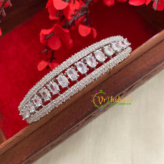 White Tone American Diamond Bracelet-Tear Drop-G3238