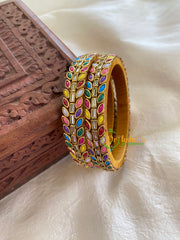 Silk Thread Kada Kundan Bangle -Multicolor- Dice-G6270