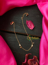 Gold Daily Wear AD Stone Bracelet Chain-Twin Hearts-G4175