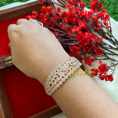 Rose Gold Broad American Diamond Bracelet- Floral-G3299