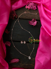 Designer Daily Wear AD Stone Pendant Chain- Pear Shape Pendant- G4115