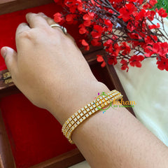 Gold Layered American Diamond Bracelet-Dotted-G3300