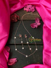 Rose Gold Designer Daily Wear AD Stone Chain-Stars-G4173