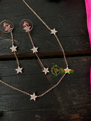 Rose Gold Designer Daily Wear AD Stone Chain-Stars-G4173