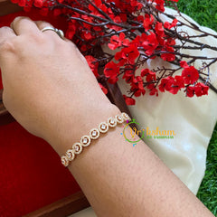 Gold American Diamond Bracelet-Rounded-G3301