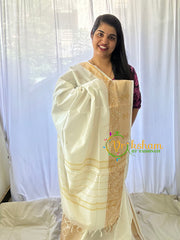 Half White Chinnalampattu Saree-VS552