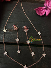 Rose Gold Designer Daily Wear AD Stone Chain-Stars-G4173