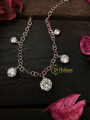 Silver Daily Wear AD Stone Bracelet Chain-Assorted Round-G4170