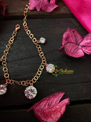 Gold Daily Wear AD Stone Bracelet Chain-Assorted Round-G4169