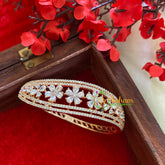 Rose Gold American Diamond Bracelet-Curvy Floral-G3303