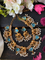 Aqua Blue Stone Short Neckpiece -G2664
