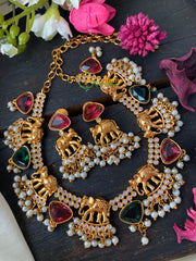 Red Green Stone Short Neckpiece -G2665