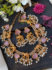 Baby Pink Stone Short Neckpiece -G2670