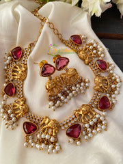 Wine Red Stone Short Neckpiece -G2666