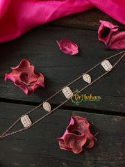 Rose Gold Daily Wear AD Stone Bracelet Chain-Pear Rectangle-G4163