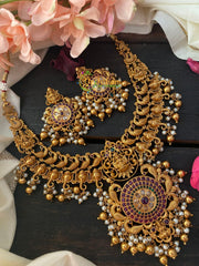 Premium AD Stone Lakshmi Pendant Short Neckpiece-G2672