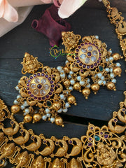 Premium AD Stone Lakshmi Pendant Short Neckpiece-G2672