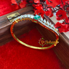 Gold Tone American Diamond Bracelet-Centre Green-G3268