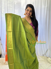 Parrot Green Chinnalampattu Saree-VS569