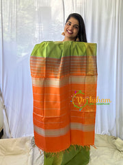 Parrot Green Chinnalampattu Saree-VS569