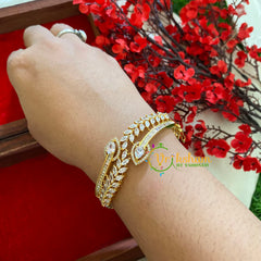 Gold Tone American Diamond Bracelet-Petals-G3262
