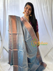 Steel Blue Grey Chinnalampattu Saree-VS575