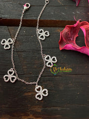 Silver Daily Wear AD Stone Bracelet Chain-Heart Flower-G4148