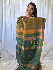 Olive Green Chinnalampattu Saree-VS580